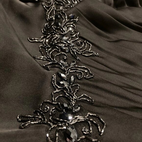 Jade Couture by Jasmine Gown Bride Mother Black Beaded K178006 Size US 2 NWT - Picture 4 of 5